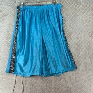 6th Man Mens XL Basketball Shorts Light Blue Dazzle Shiny Athletic High Rise